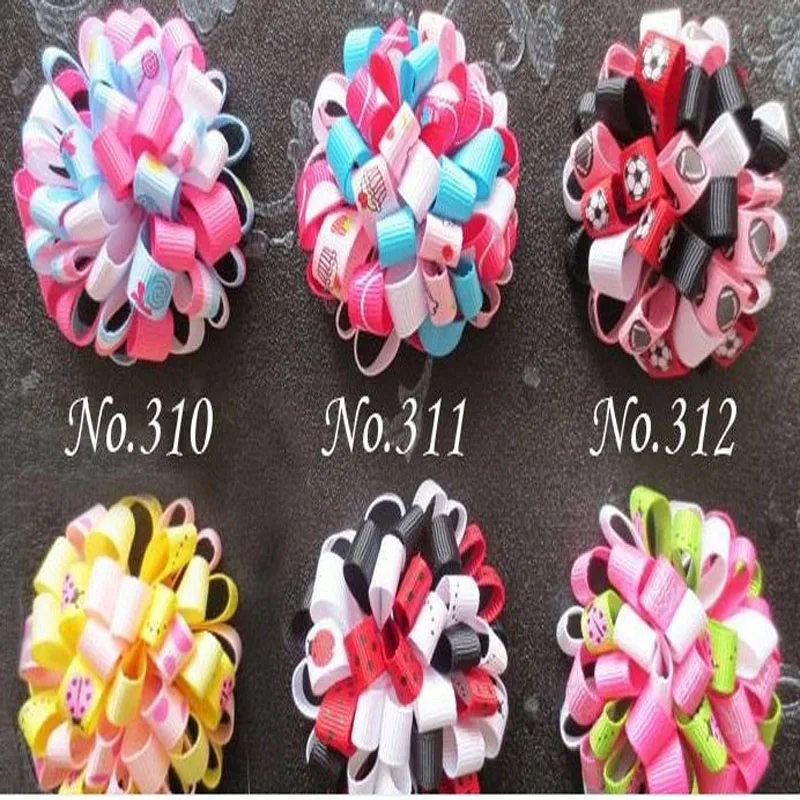 100 BLESSING Boutique Good Girl Loopy Puffs Ribbon 2.5" Hair Bow Clip 96 No. 
