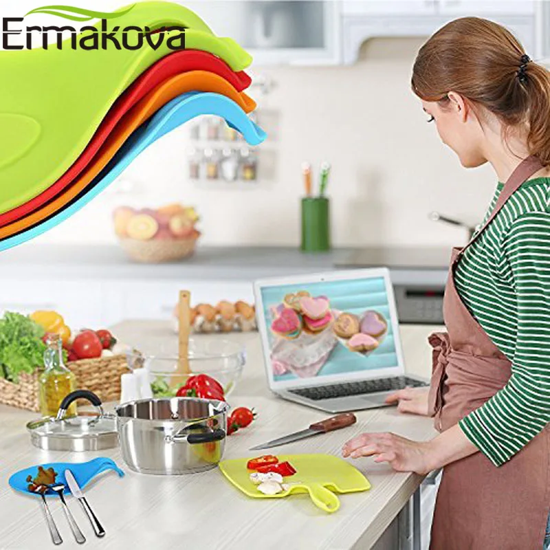 Термостойкая Гибкая силиконовая подставка для ложек ERMAKOVA в форме