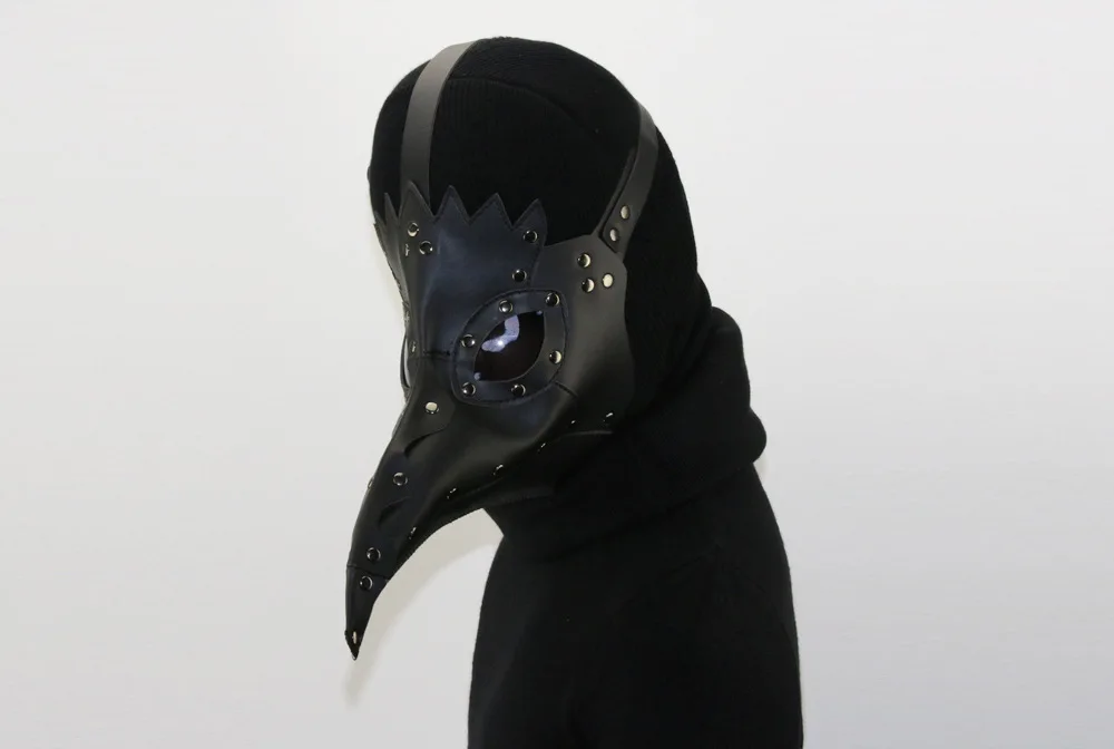 Дизайн Хэллоуин вечерние стимпанк ПУ черная маска Чумного доктора длинный клюв птица Косплей маскарадные маски