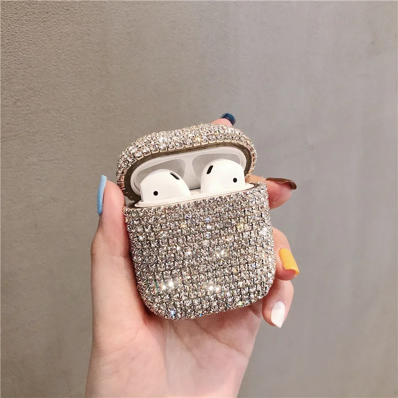

Bling Diamonds Hard Protective Shell For Airpods 1/2 Case Wireless Bluetooth Earphone Case Charging Box Bags For AirPods 1 2nd