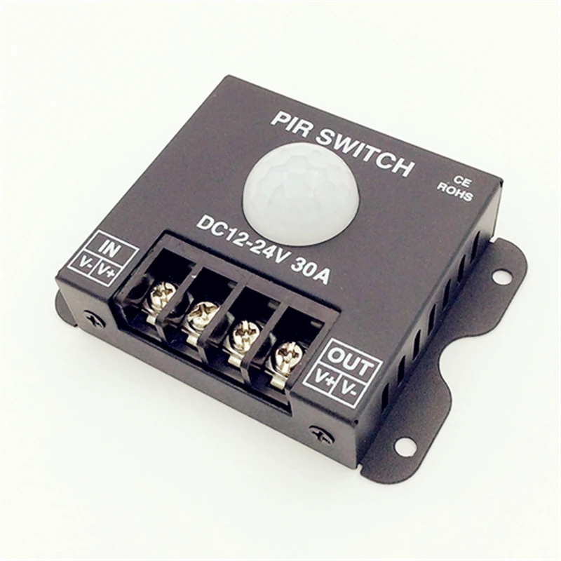 

1PCS/LOT led PIR controller DC 12V/24V 30a Body Infrared PIR Motion Sensor Switch For LED Light Strip Automatic