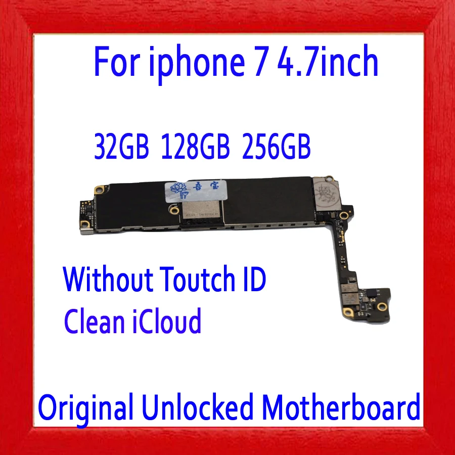 Оригинальная разблокированная материнская плата для iphone 7 без Touch ID, 32 ГБ 128 ГБ 256 ГБ для iphone 7 материнская плата с системой IOS