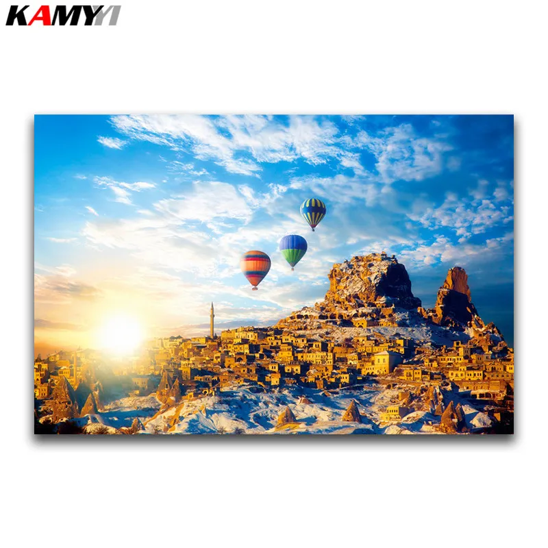 

Full Square Diamond mosaic scenery Full Round Diamond painting Mountain house 5D DIY Diamond embroidery Cross stitch Sunset