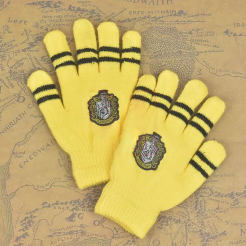 Харри Поттер символ вязаные перчатки для колледжа Гриффиндор Слизерин ручная одежда сенсорный экран открытый перчатки практичные подарки