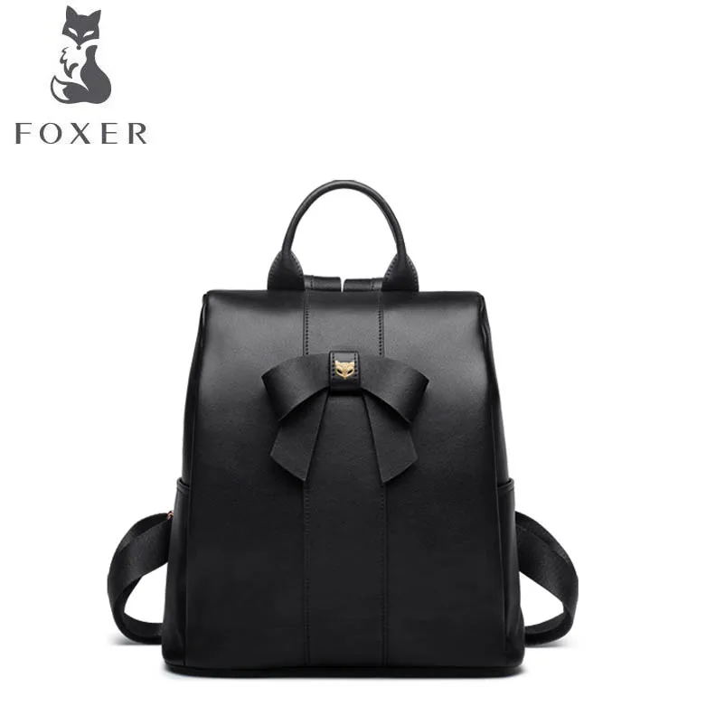 

FOXER 2019 New women leather bag luxury bags designer backpack bag leather tote bag fashion Wild women leather backpack
