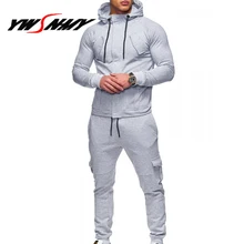New Hoodies Sets Men 2018 Hoody Mens Tracksuits Set Long Sleeve Two Pieces Fitness Casual Solid Color Hoodies Male Sporting