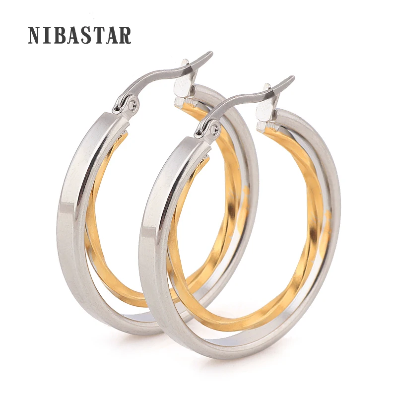

Classic Style Free Shipping Fashion Jewelry Stainless Titanium Steel Silver Spiral with Colorful Balls Hoop Earring for women