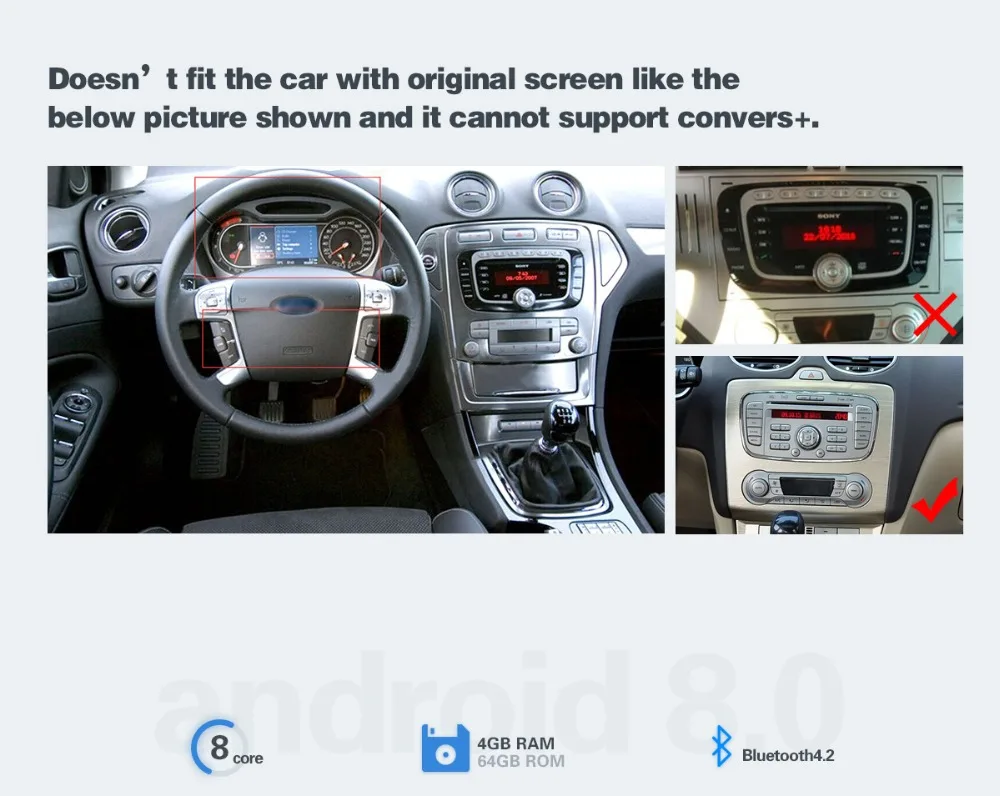 Top 9"Head Unit Android Car Radio Stereo Audio GPS Tape Recorder For Ford Focus 2005-2012 Multimedia Player Support Steering wheel 1