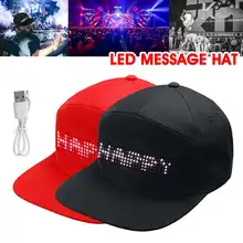 Lesov, красный/черный, праздничные, вечерние, для выступлений, светодиодный, для прокрутки сообщений, шляпа, дисплей, бейсбольный парад, гольф, рыба, хип-хоп кепка