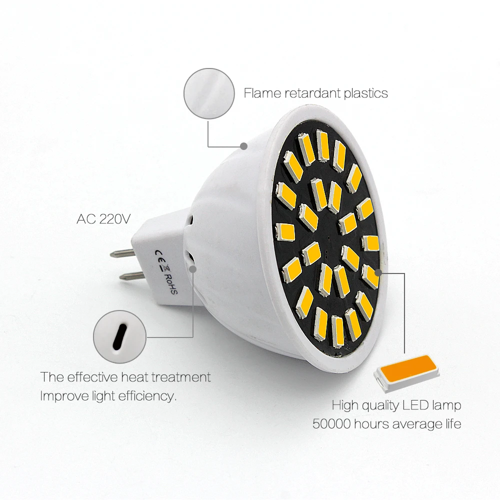 MR16 светодиодный светильник, лампочка, Светодиодный точечный светильник SMD 5733, энергосберегающий 4 Вт 6 Вт 8 Вт 220 В 230, лампада, Светодиодный точечный светильник для дома и офиса