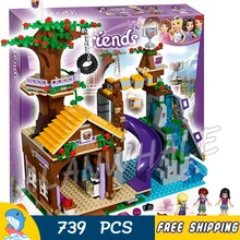 739pcs Friends Adventure Camp Tree House 10497 Model Building Bricks Blocks Emma Stephanie Joy Children Toy Compatible With lego