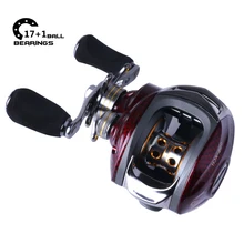 17+ 1 Шариковые подшипники Рыболовная катушка Низкопрофильная левая рука правая рука Приманка литье Передаточное отношение 6,3: 1 двойной магнитный тормоз