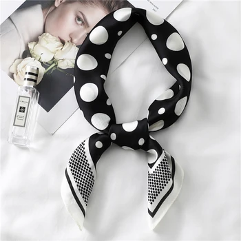 

Design 2020 Women Silk Scarf Square Dot Print Lady Office Neck Scarves Foulard Headband Small Hand Kerchief Hair Scarfs