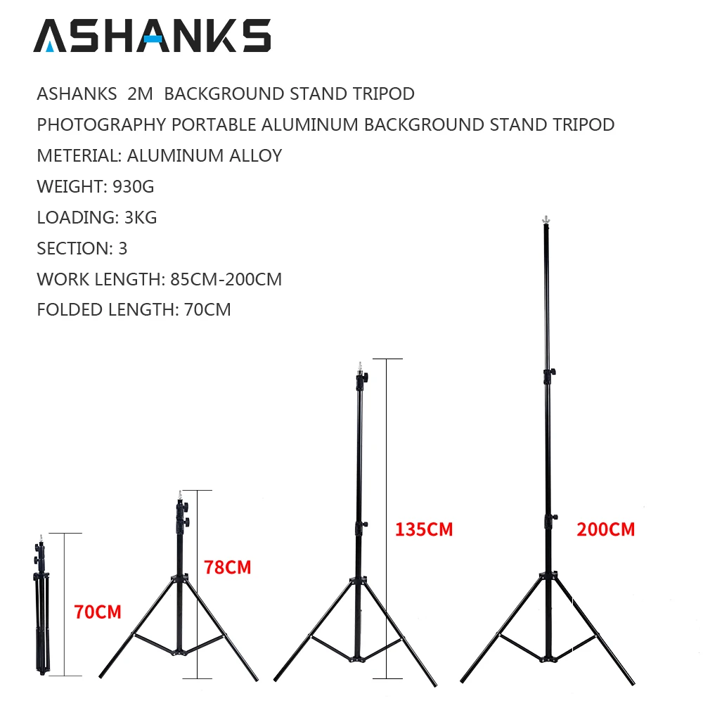 Ashanks Background Stand Регулируемый задний фон для видеостудий Фотографические