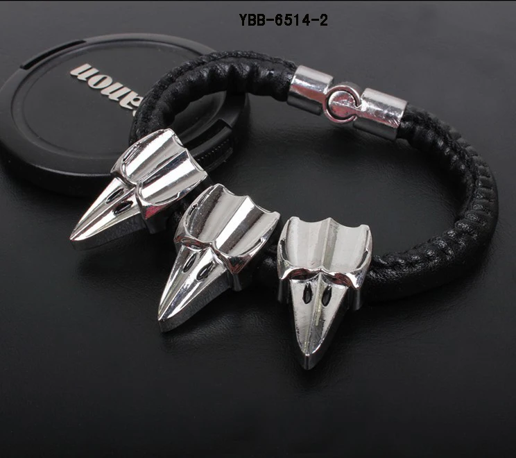 New Design Handmade Stainless Steel Bangle Smile Skull Bullet Bracelet Crocodile Hand Chain Vintage Retro Charm for man or woman | Украшения