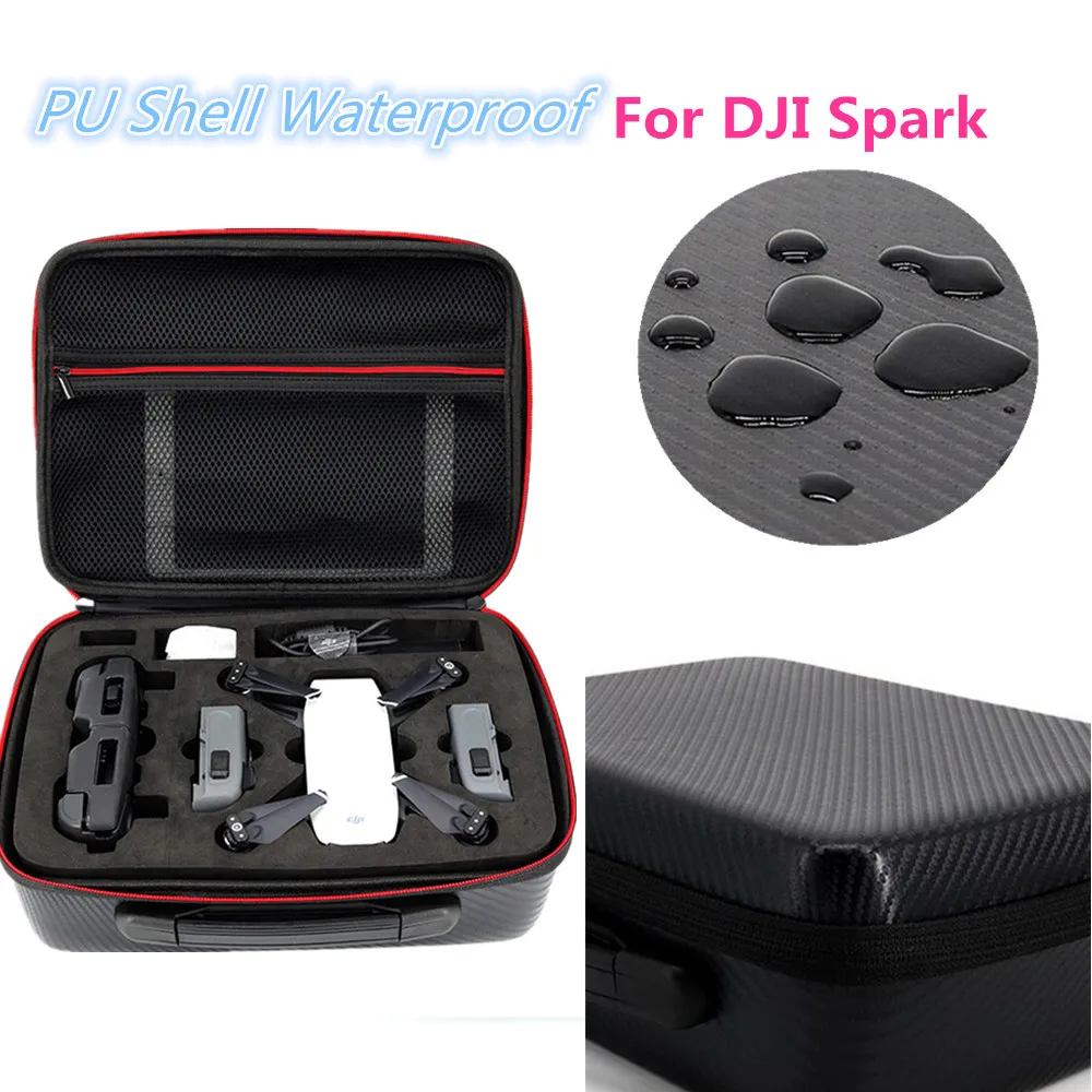 

HOBBYINRC for DJI Spark Drone Bag PU Shell Waterproof Storage Bag Carry Case handbag Box for DJI Spark Drone Accesssories