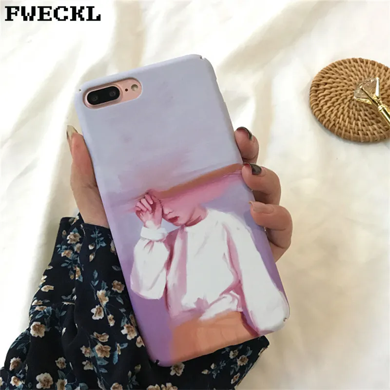 Чехол для iPhone 7 6 X XS Han Fengwen art жесткий чехол телефона с масляной росписью маленькой