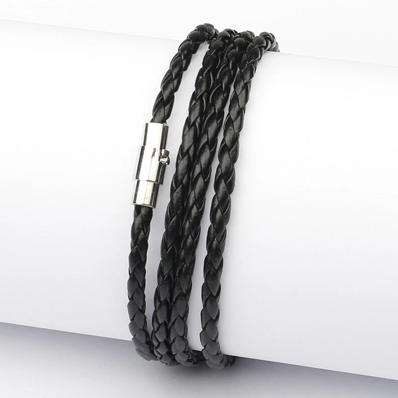 NIUYITID Magnetic Buckle Bracelet For Men Accessories Hand Knitted Braided PU Leather Rope Braclets Male Jewelry armband mannen  (14)