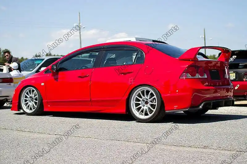 For Honda Civic 2006 2007 2008 2009 4 Door FD2R Real Carbon Fiber Rear