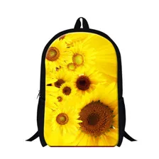 flowers Printing backpack female Student School bags  