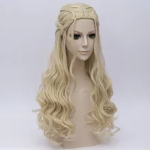 Парик для косплея из Игры престолов Дракон мать Дейенерис Таргариен золотые длинные волнистые светлые волосы парики для Хэллоуина костюм парик