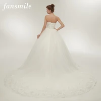 Fansmile Vestidos de Novia See Through Ball Wedding Dresses 2022 Train Plus Size Bridal Vintage Gowns FSM-009T