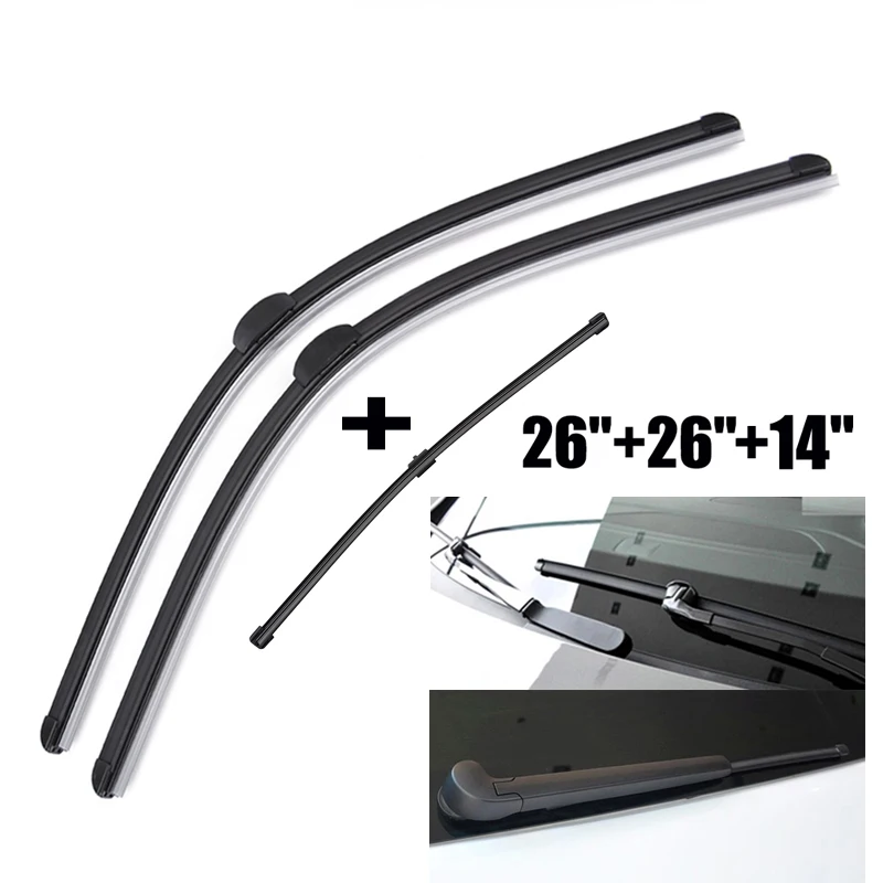 Set di 3 spazzole tergicristallo anteriori e posteriori per Qashqai J10 2007-2013 2012 2011 accessori auto