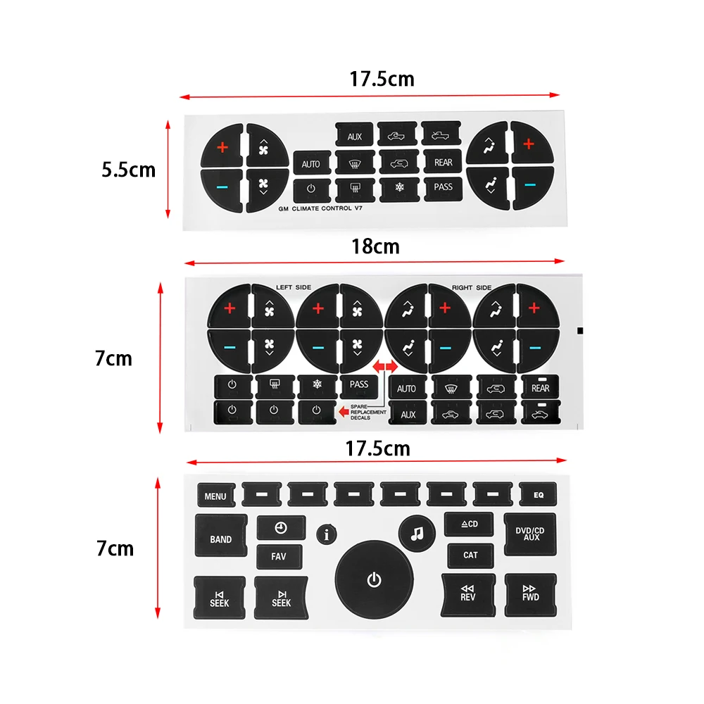 Для GMC Radio+ A/C кнопка управления климат наклейки Замена наклейки кнопки декоративные элементы для ремонта автомобиля наклейки интерьера