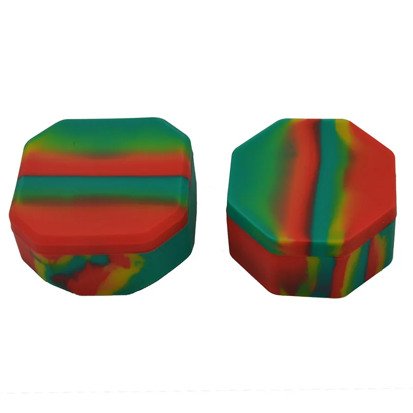 

5pcs Octagon Lego Wax Silicone butane Oil Container or silicone wax concentrate jar and Bho Non Stick Slick oil Dab wax jar