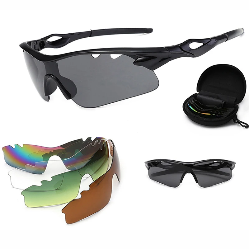 

8-piece set Cycling glasses Unisex Discolor Sunglasses Photosensitive lens Bicycle windproof Sun Goggles 25g Bike Eyewear 5 Lens