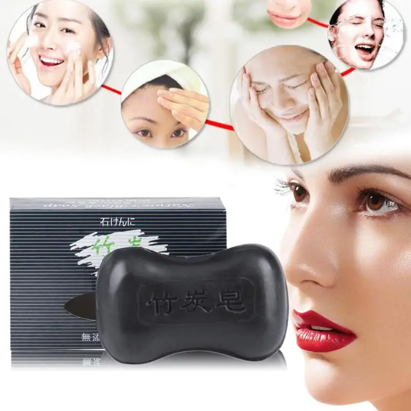 

Activated Bamboo charcoal handmade soap Skin whitening soap Removal Blackhead oil-control deep cleansing Face skin Care