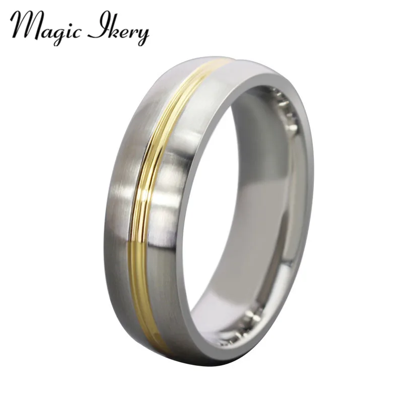 Magic Ikery Titanium Jewelry Mens Ring Stainless Steel Simple Round