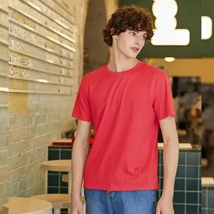 SEMIR summer cotton T shirts men 2021 simple o neck stretch solid new tops clothing casual tshirt man streetwear cool tee shirts Chinese red