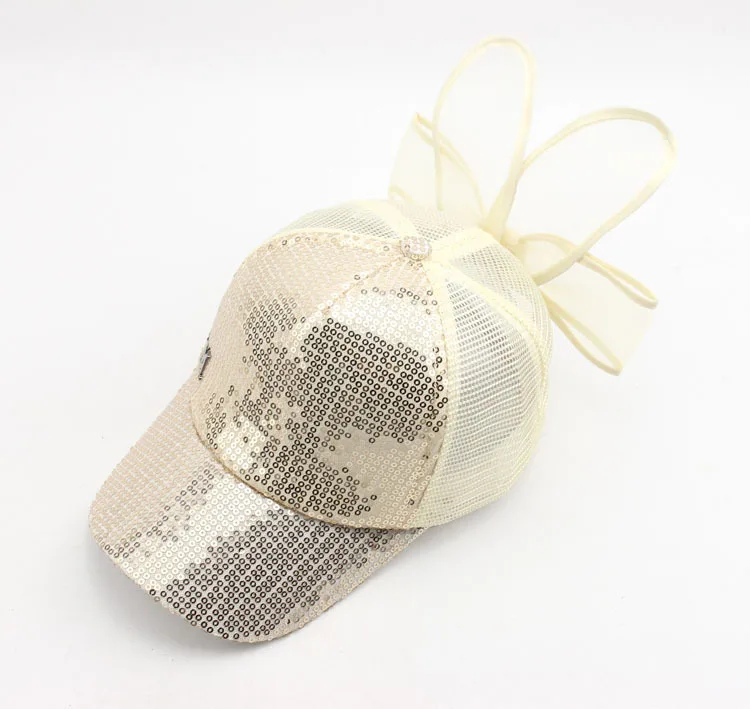 2019 SummerSequins Бейсбол шляпа уши кролика для детей Кепки Casquette Ny бейсболка мальчиков и