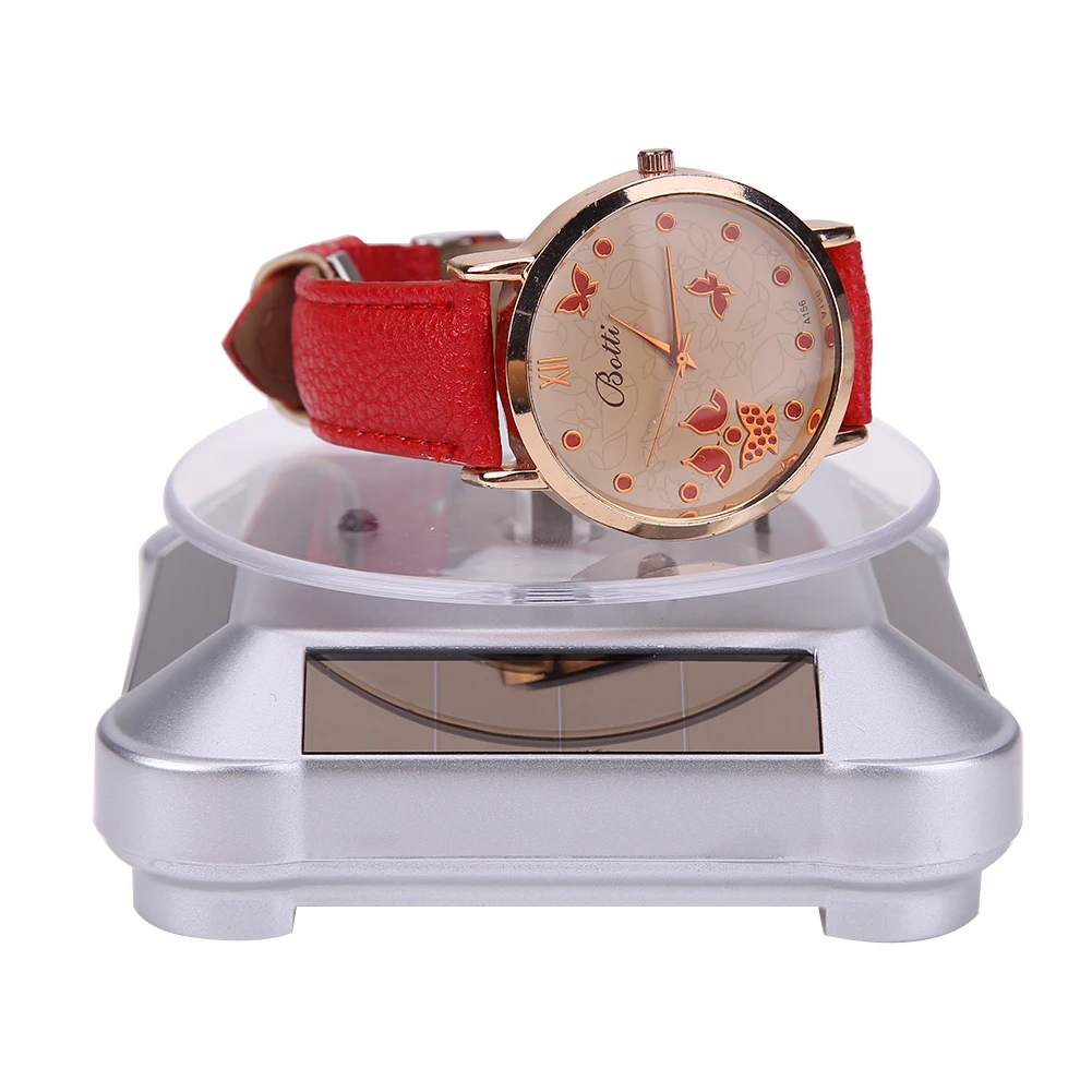 New Watch Rotator Box Solar Showcase 360 Turntable Rotating Glass