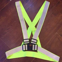 На открытом воздухе для бега для велоспорта отражающий безопасности Предупреждение эластичная безрукавка 4 см* 3 см флуоресцентный светоотражающий зеленая лента