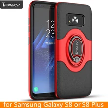 

for Samsung Galaxy S8 Plus Ring Case Magnetic Car Air Vent Holder iPaky Stand Holder Luxury Kickstand Case for Samsung S8 Case