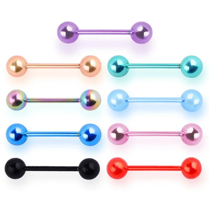 

2 Pcs/lot 316L Stainless Steel Barbell Labret Ring Ear Nail Rings Tongue Nipple Bar Ring Barbell Earring Body Piercing