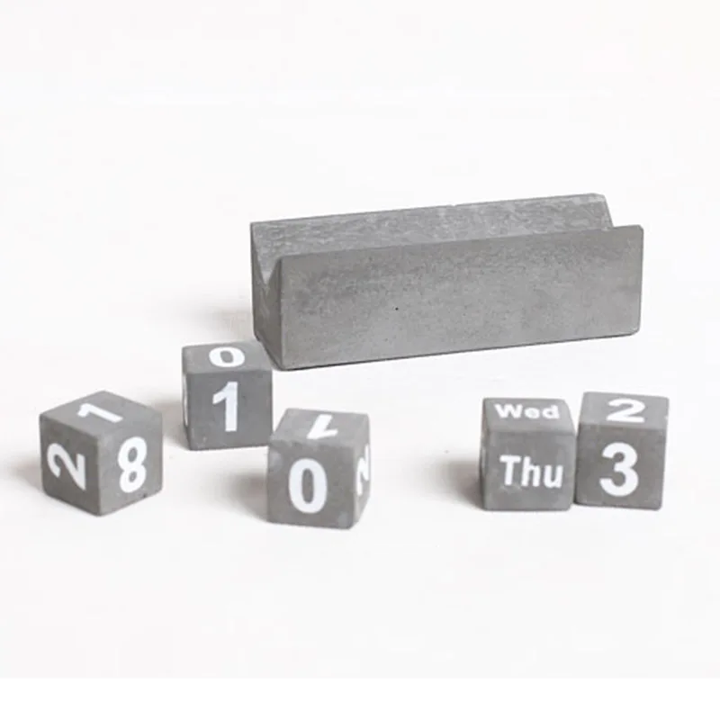 Desktop Decoration Concrete Molds Date Display Concrete Block