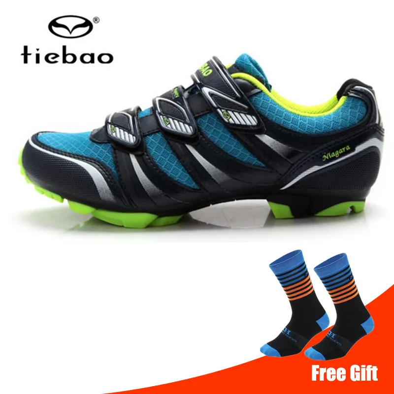 Tiebao велосипедная обувь с добавлением SPD, набор педалей, мужские кроссовки, женские дышащие самозакрывающиеся zapatillas ciclismo mtb, обувь для горного велосипеда - Цвет: add socks