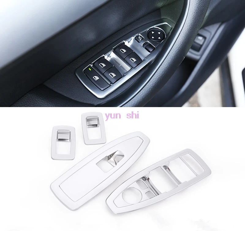 ABS chrome/carbon fiber style Car Window Glasses Lifter Button Decoration Sticker Switch Cover For BMW X2 F39 2018+ accessories