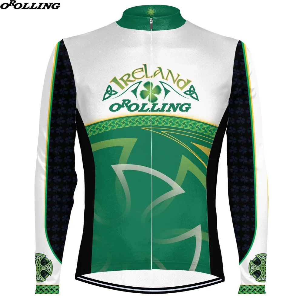 New IRELAND Team Cycling Jersey Long Sleeves Thin OR Winter Thermal