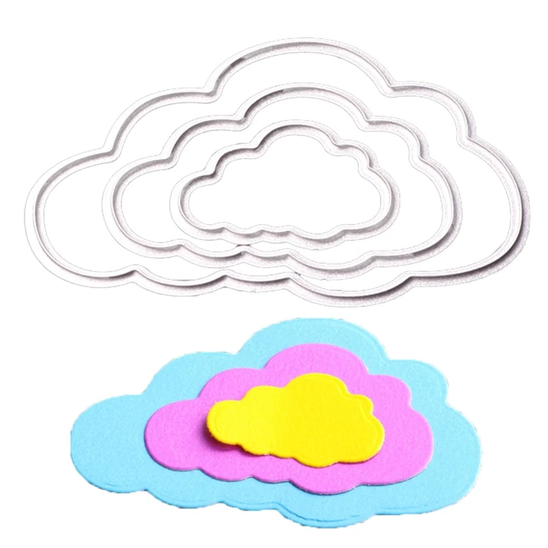 

3 Pcs Clouds Metal Die Cuts Metal Cutting Dies Scrapbooking Embossing Folder Suit for Cutting Machine Paper Cards Die Cutting