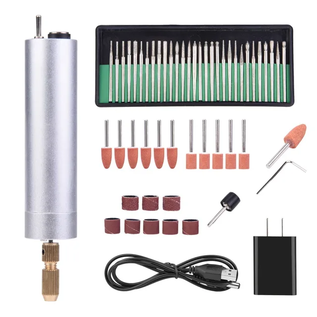 USB Rechargeable Mini Electric Drill DIY Grinding Polishing Engraving Machine 10000RMP Punching Tools Accessory