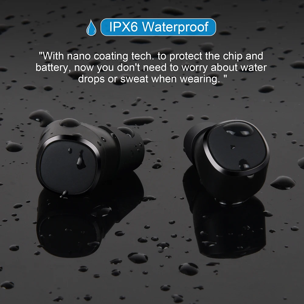 Bluetooth наушники T1X TWS AAC & SBC мини Беспроводные стереонаушники IPX6 водонепроницаемые