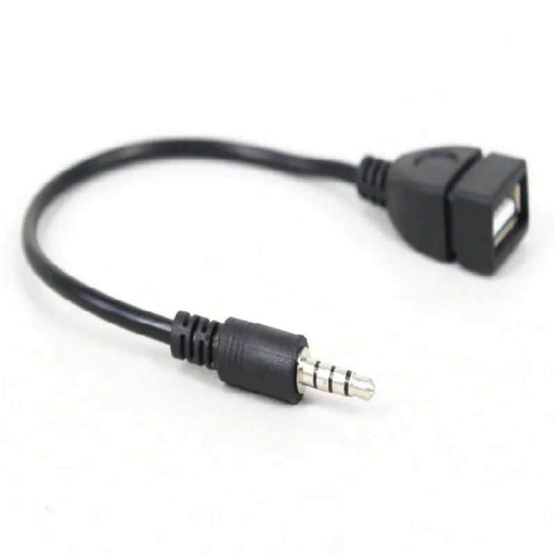 3 5 мм штекер AUX аудио разъем к USB 2 0 гнездо конвертер кабель Шнур для автомобиля