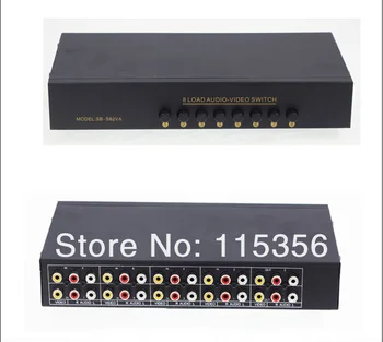 

free shipping 8 Port Input 2 Output Audio Video AV RCA Switch Box for XBOX PS2 TV camera