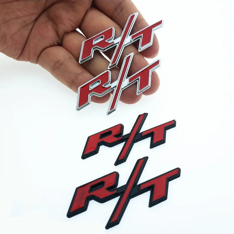 

CDIY 2pcs RT Small Metal Sticker Car Tail Rear Side 3D Chrome Badge For dodge Nitro Challenger Avenger Durango Viper JCUV