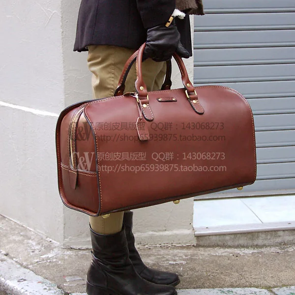 

DIY handmade leather handbag drawing red tanned leather handbag bag pattern drawing [B-5065]