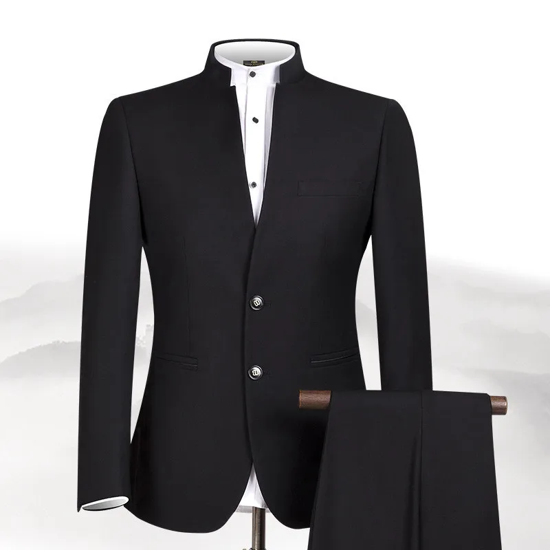 11.1         102    Customized Chinese style stand collar men's suit (jacket + pants) men's dance party party dress wedding groom groomsmen dress